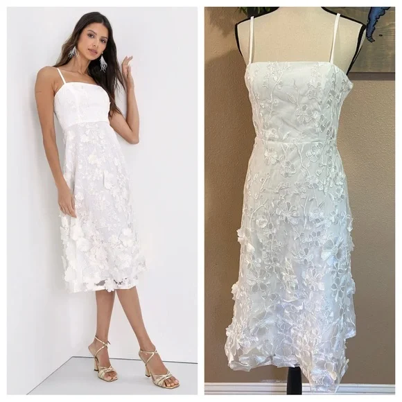 chinese dress ladies Avani 3D Floral Applique Midi Dress